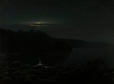 Hammershus in the Moonlight by Holger Drachmann